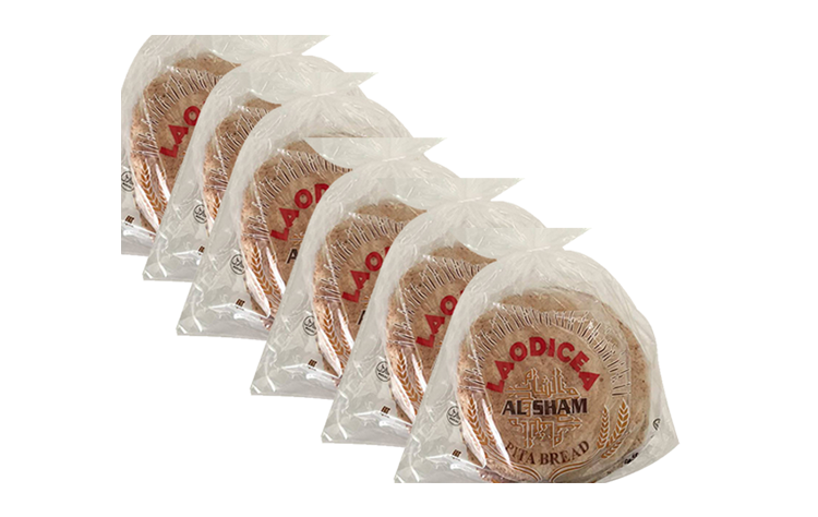 Laodicea Pita Bread Small Whole Wheat  6 x 12 Loaves (Ship on Wednesday)
