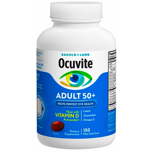 Bausch & Lomb Ocuvite Adult 50+ Eye Vitamin & Mineral Supplement, 150 Soft gels Each
