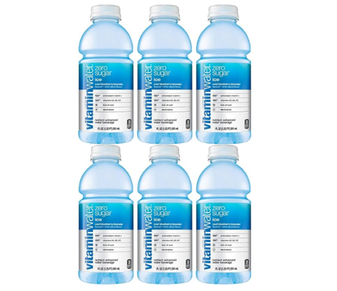 Vitamin Water Zero Ice Cool Blueberry Lavender 20 Oz Bottle (Pack of 6)