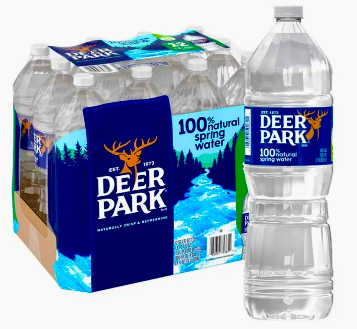 Deer Park Spring Water, 50.7 fl oz, 12-count.