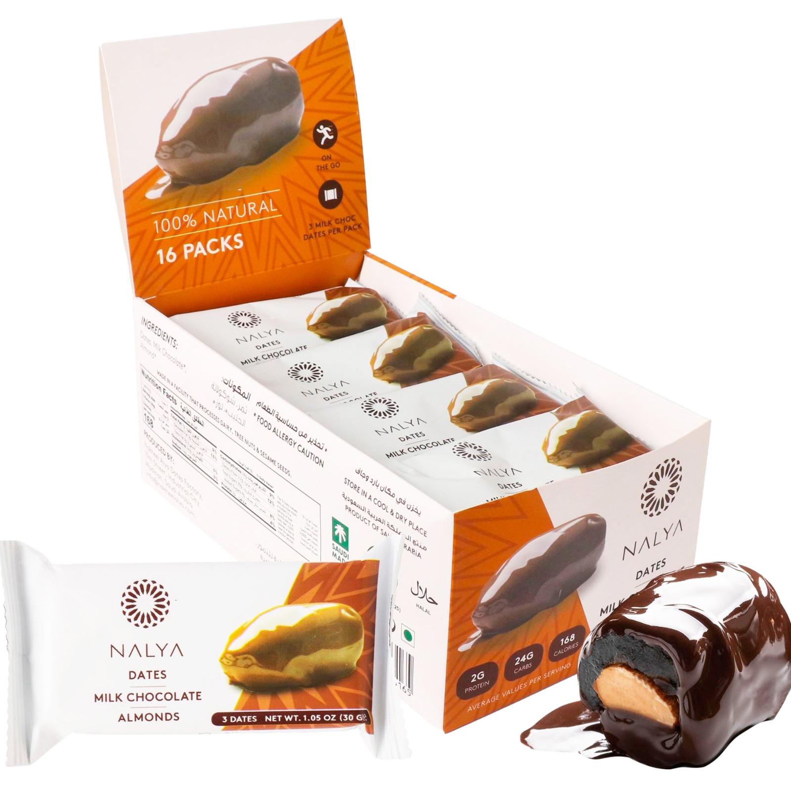 NALYA Milk Chocolate Dates 30 G (16 Pcs)