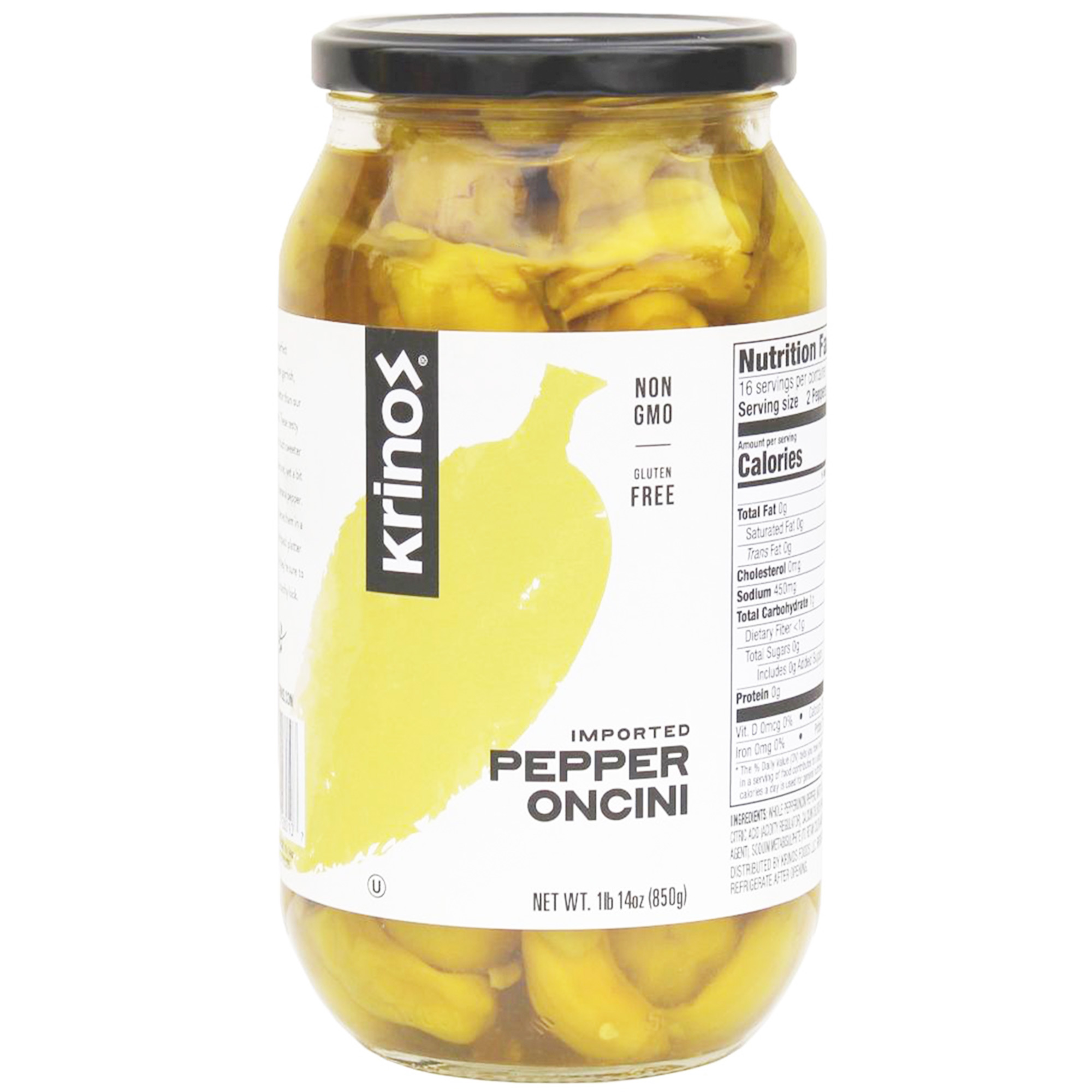KRINOS Pepperoncini in Vinegar Brine, 850g.