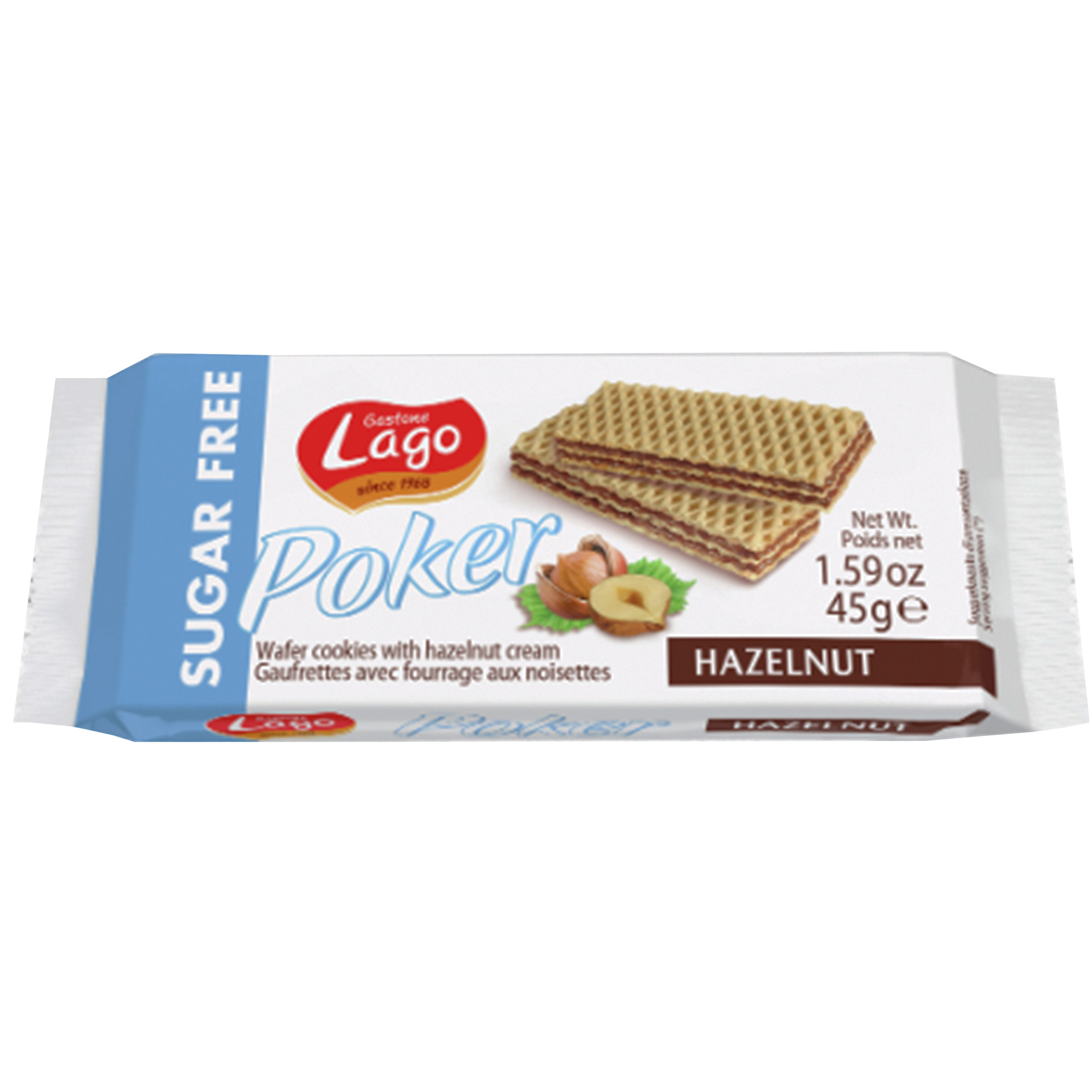 Lago poker hazelnut free sugar, 45g.