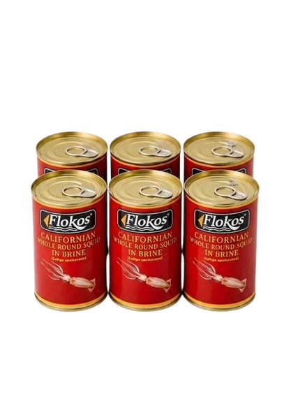 FLOKOS Squid in Brine 6 Cans / 370 g