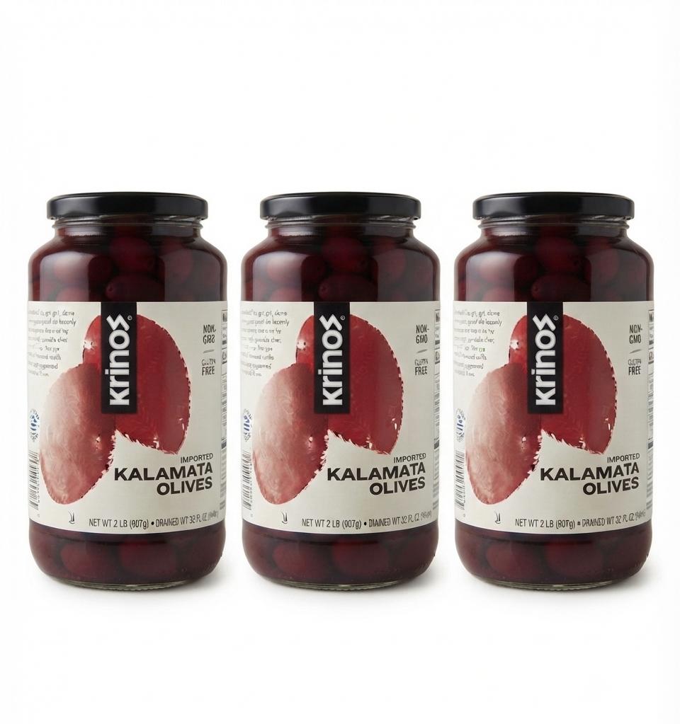 KRINOS Kalamta Olives - 2 lbs - 3 Pcs