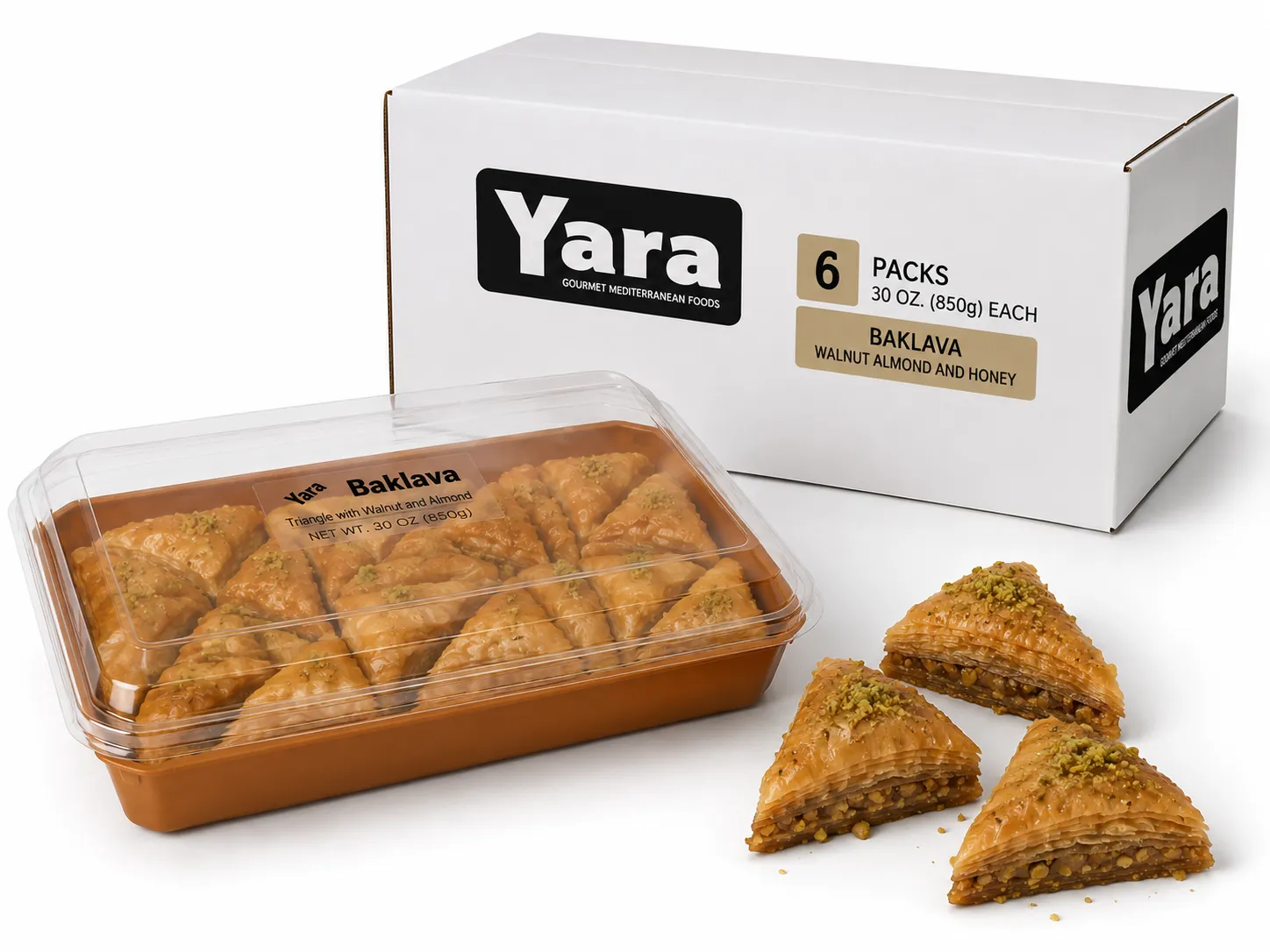 Yara Triangle Baklava with Walnut Almond and Honey