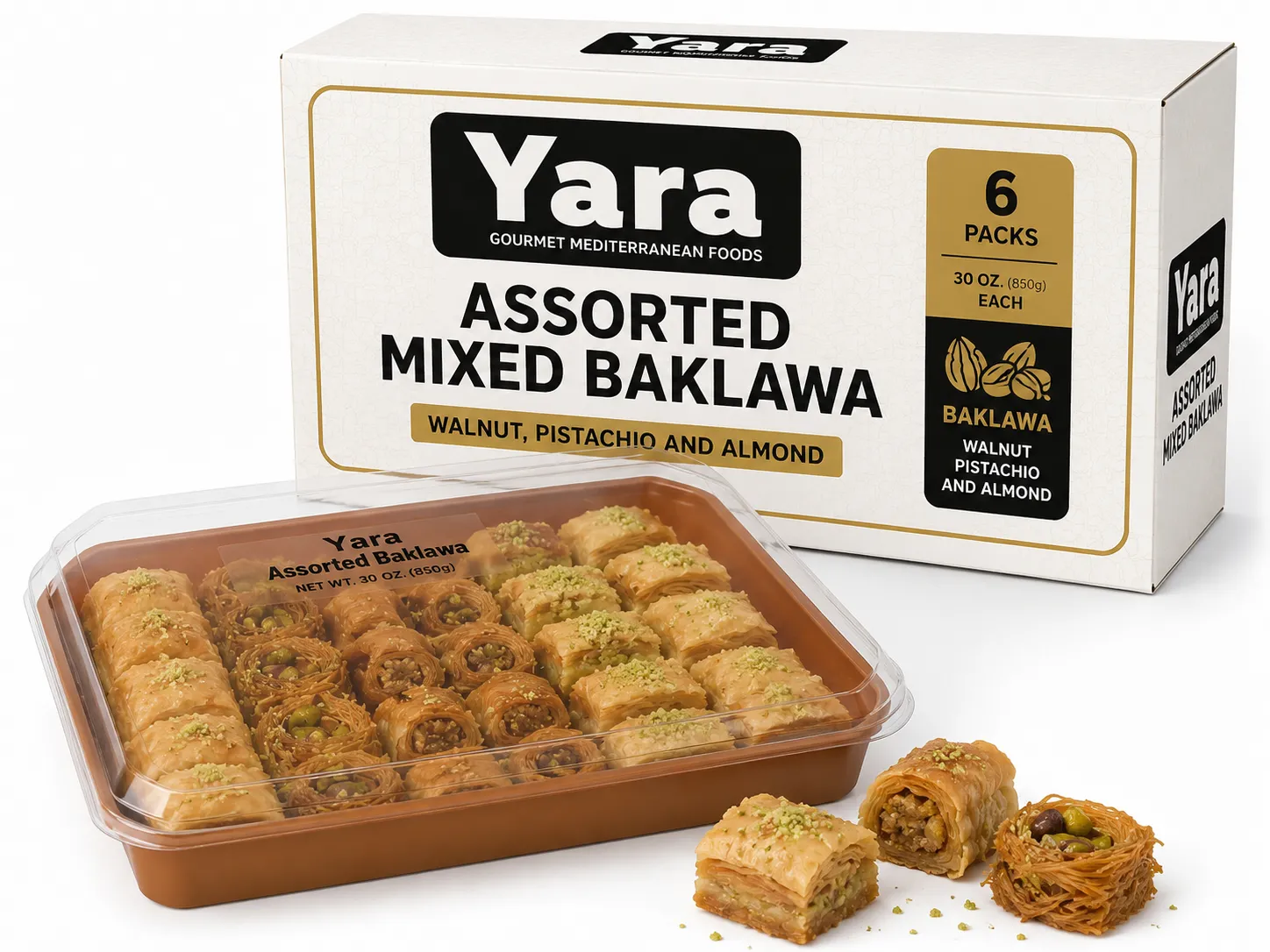 Yara Assorted Mixed Baklava, 6 x 850g.