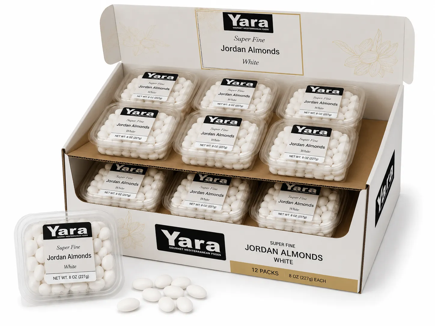 YARA  White Super Fine Jordan Almonds