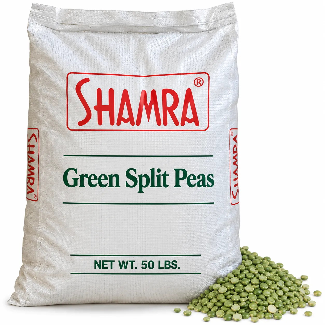 Shamra Green Split Peas, 50 Lbs.