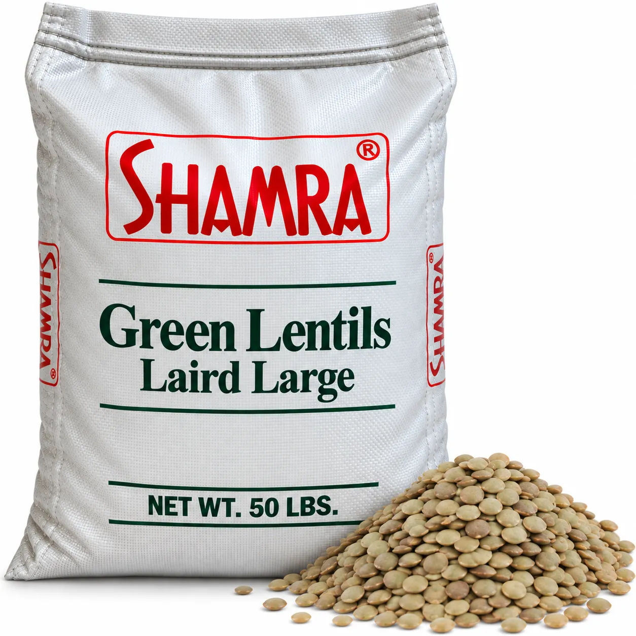 Shamra Green Lentils Laird Large, 50 lbs.