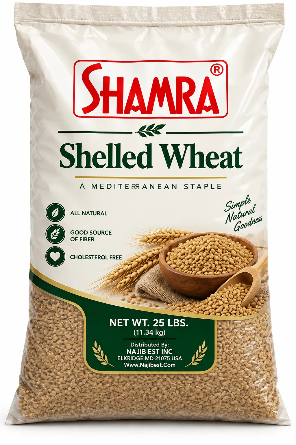Shamra Shelled Wheat 25 lbs.