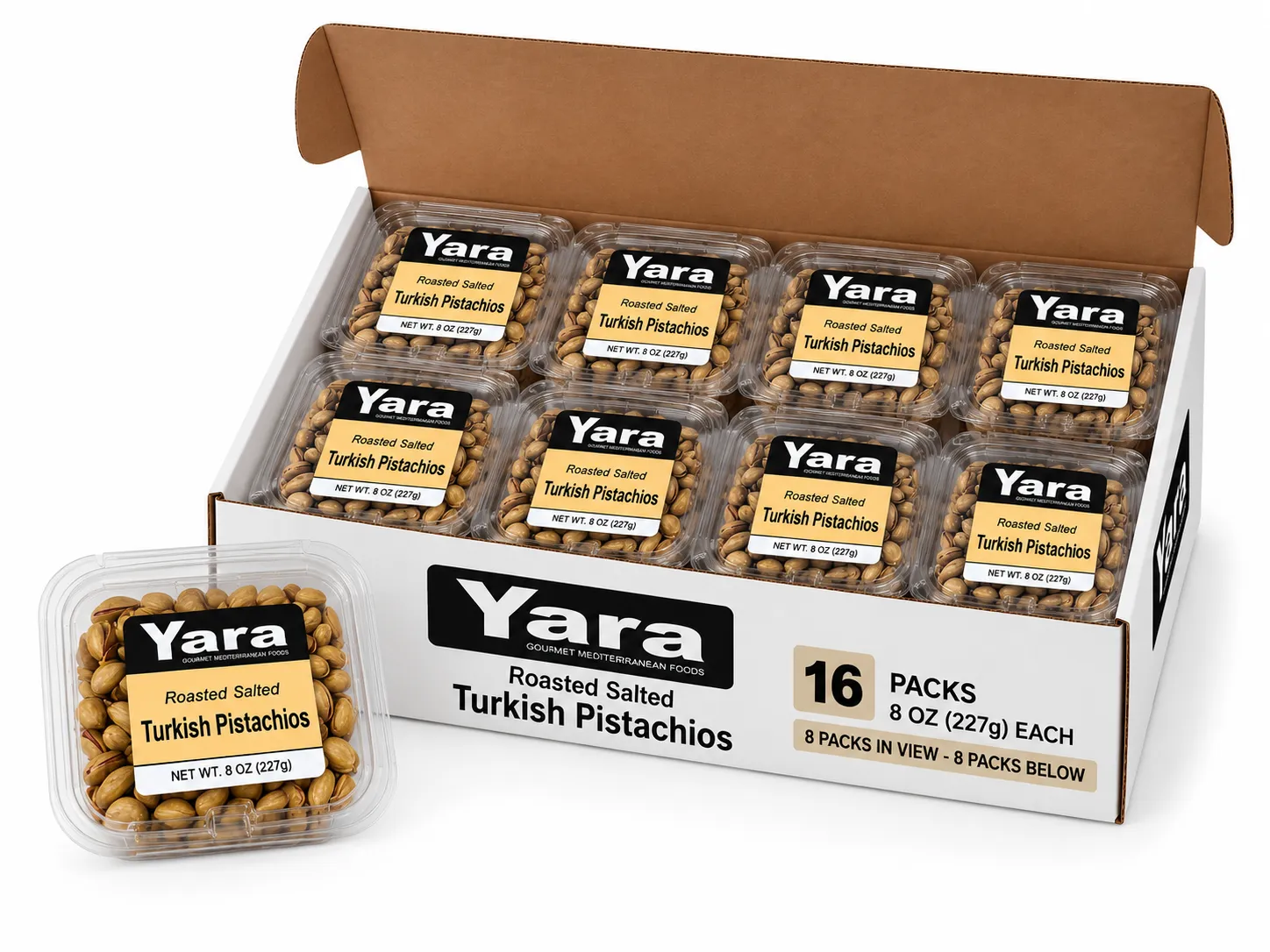 Yara Roasted Salted Turkish Pistachios PACK OF 16