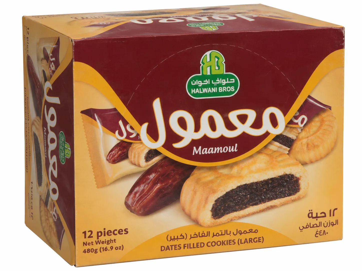 Halwani Bros Dates Filled Cookies (Large) 12 pcs.
