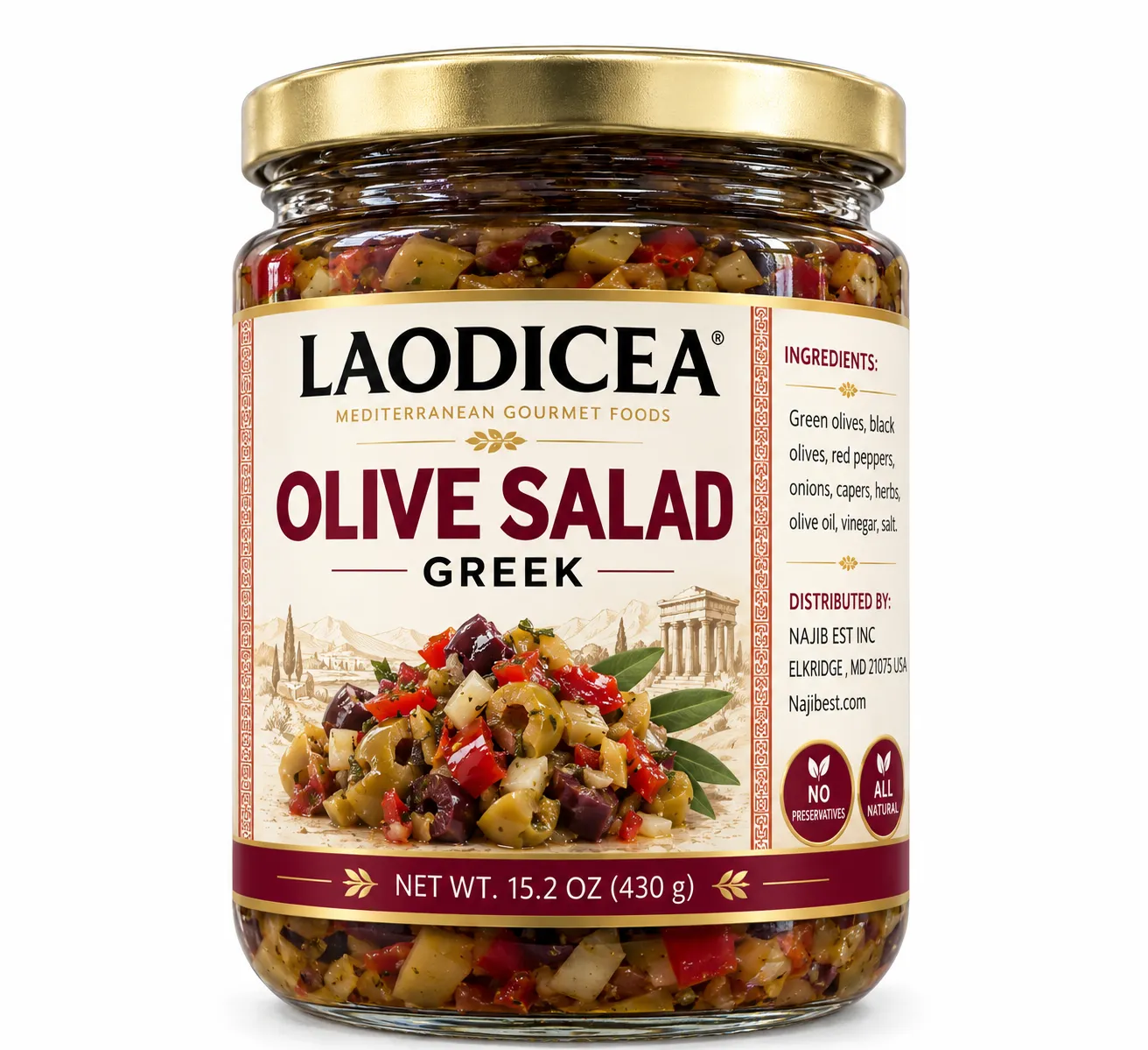 Laodicea Greek Olive Salad, 430g.