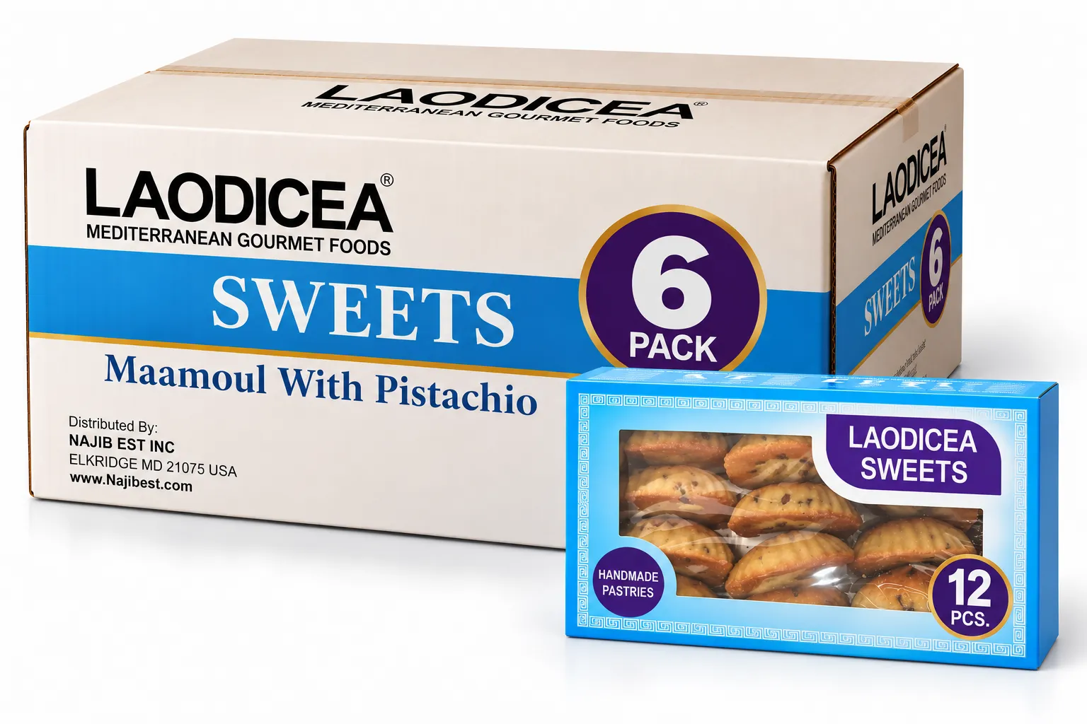 Laodicea Maamoul With Pistachio, 12 pcs. PACK OF 6