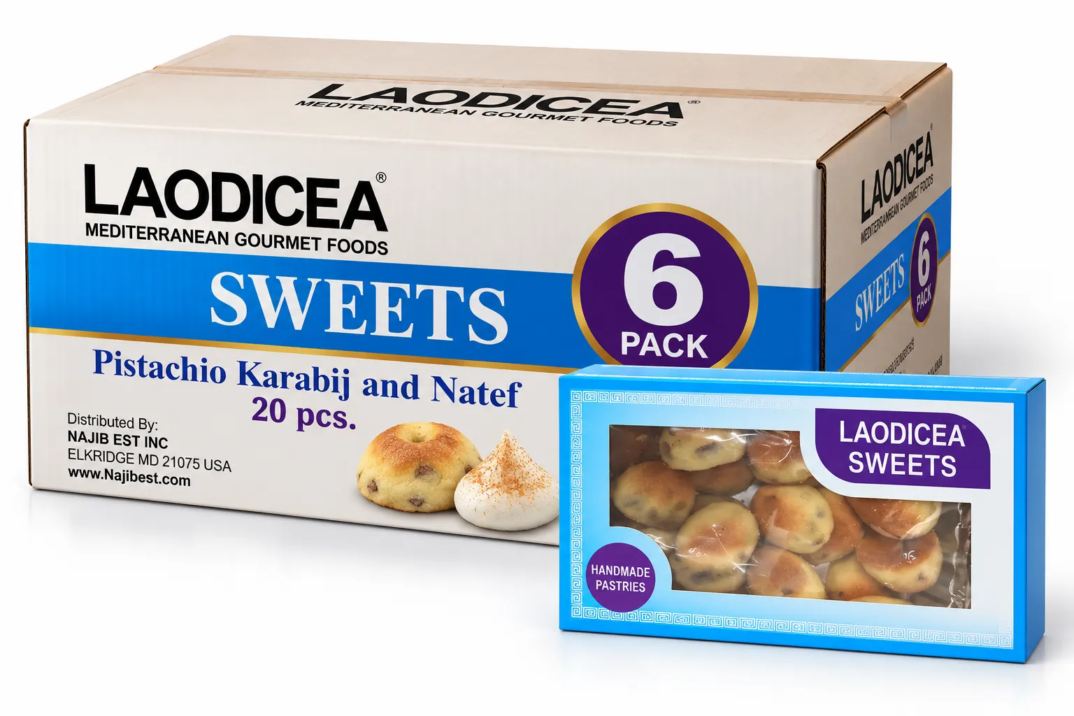 Laodicea Pistachio Karabij and natef , 20 pcs. PACK OF 6