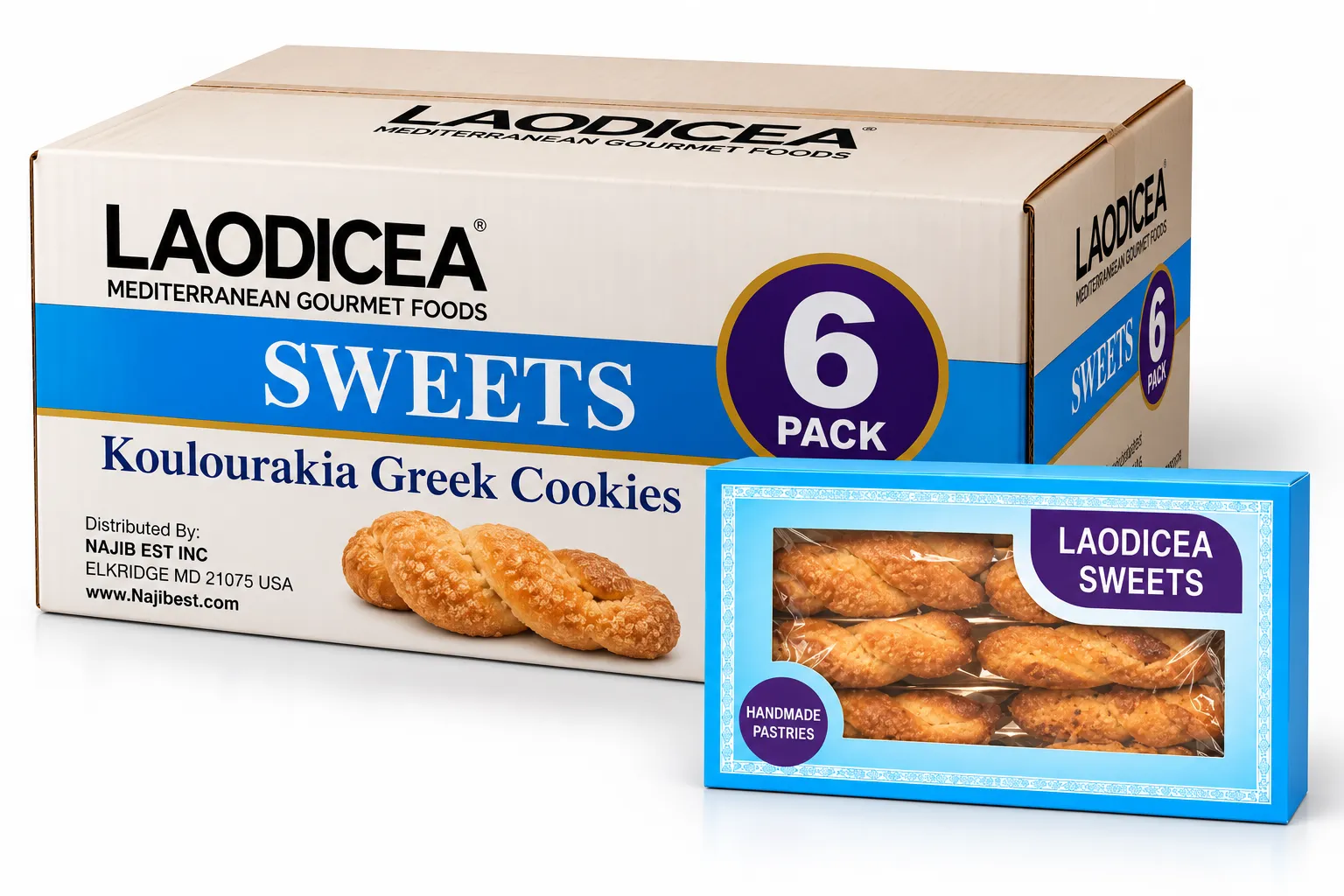 Laodicea Koulourakia Greek Cookies, PACK OF 6