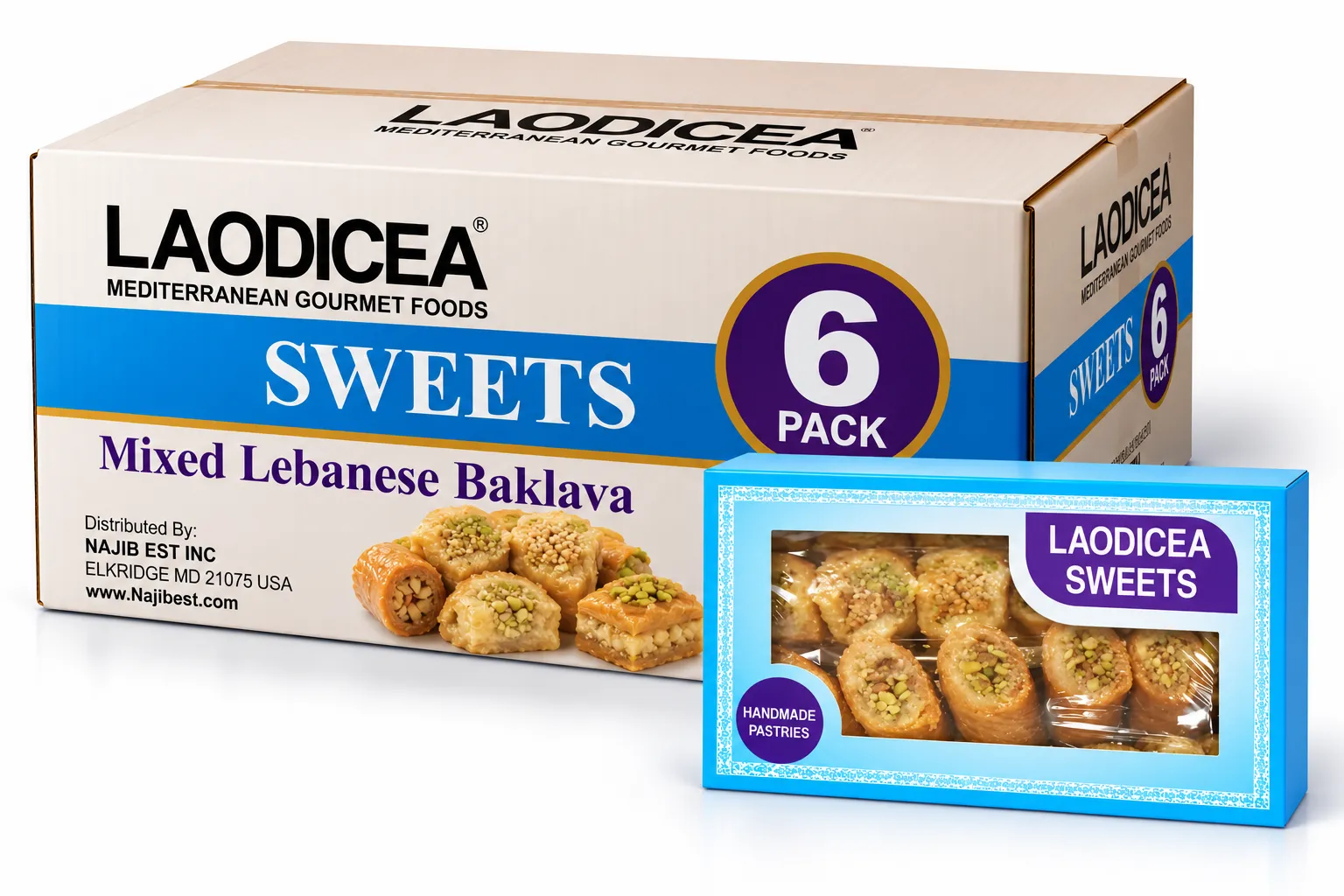 Laodicea Mixed Lebanese Baklava.PACK OF 6