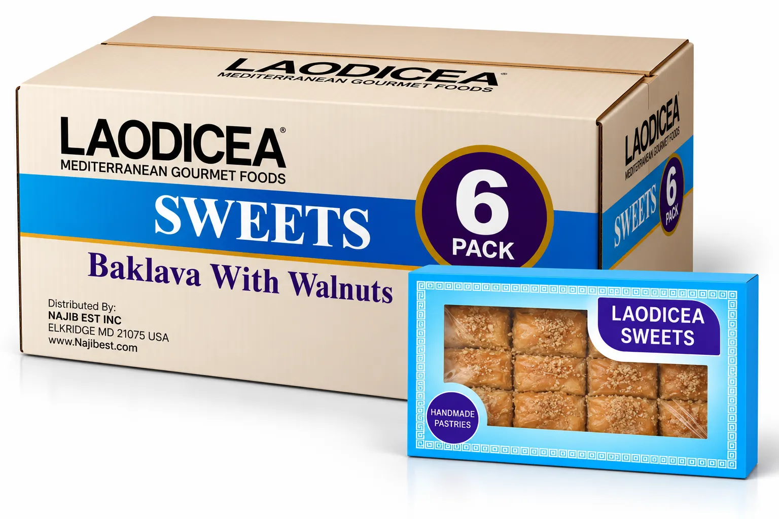 Laodicea Baklava With Walnuts, PACK OF 6