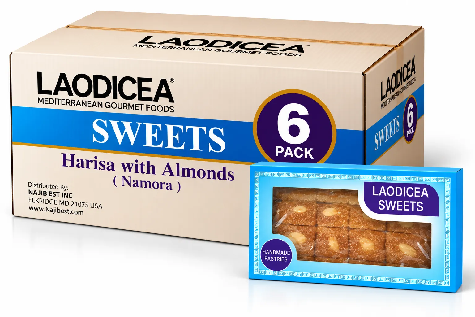 Laodicea Harisa with Almonds ( Namora ), PACK OF 6