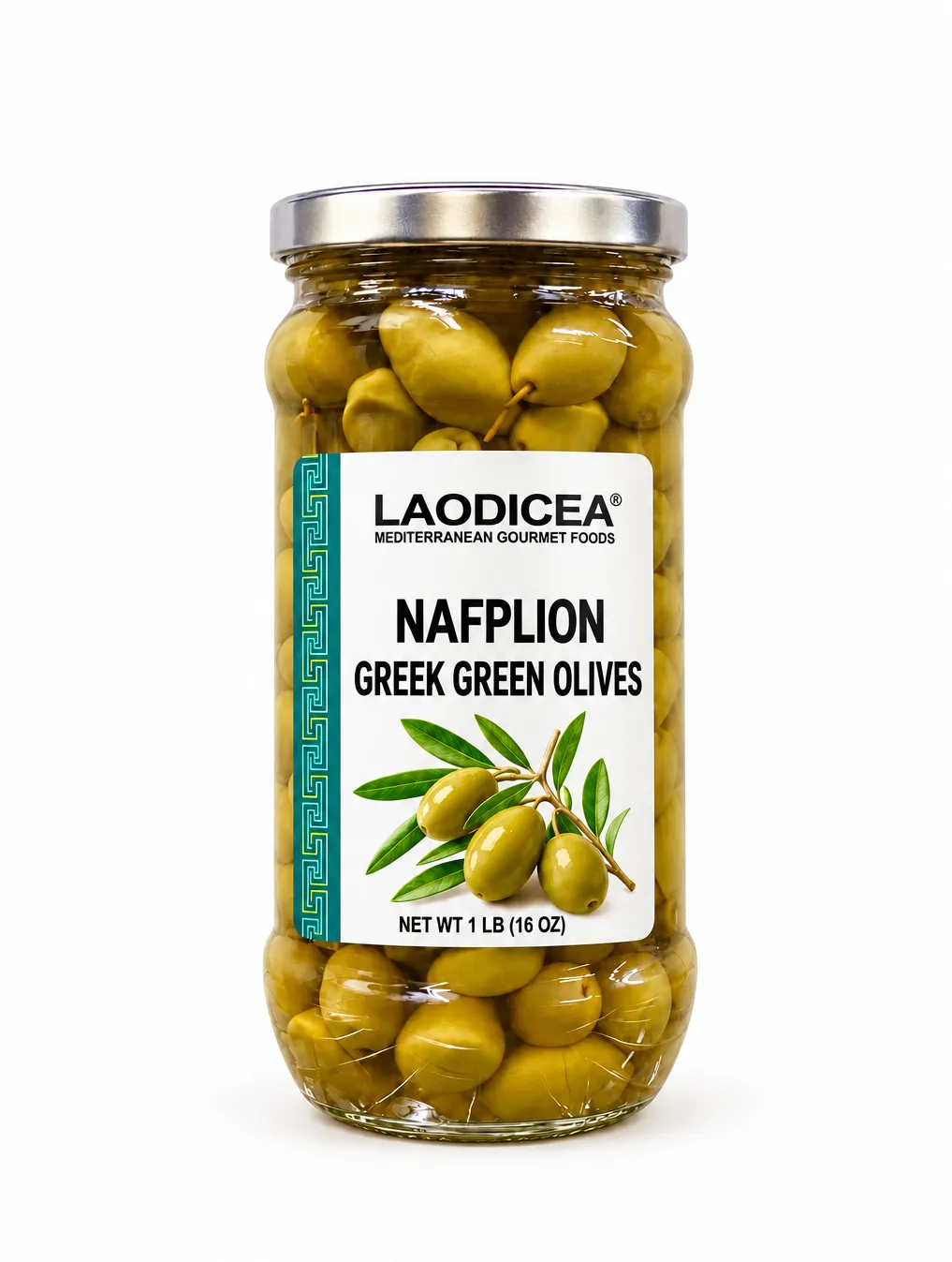 Laodicea Nafplion Greek Green Olives 16 oz