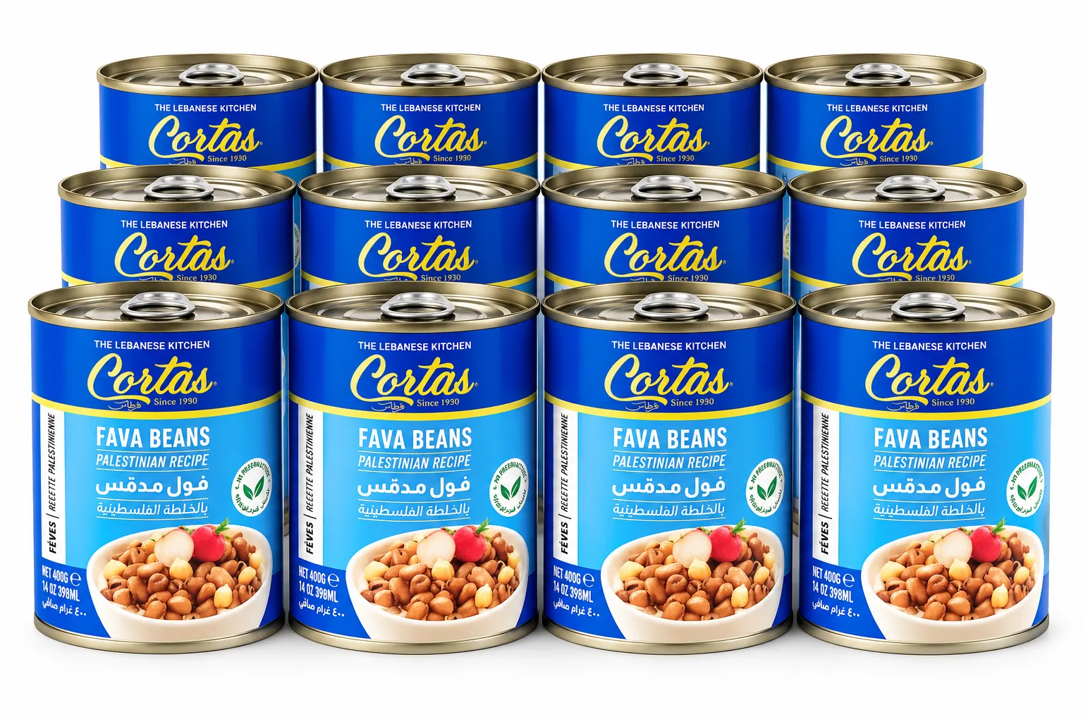CORTAS Foul Mudammas Palestinian Recipe, 14 oz. Pack of 12