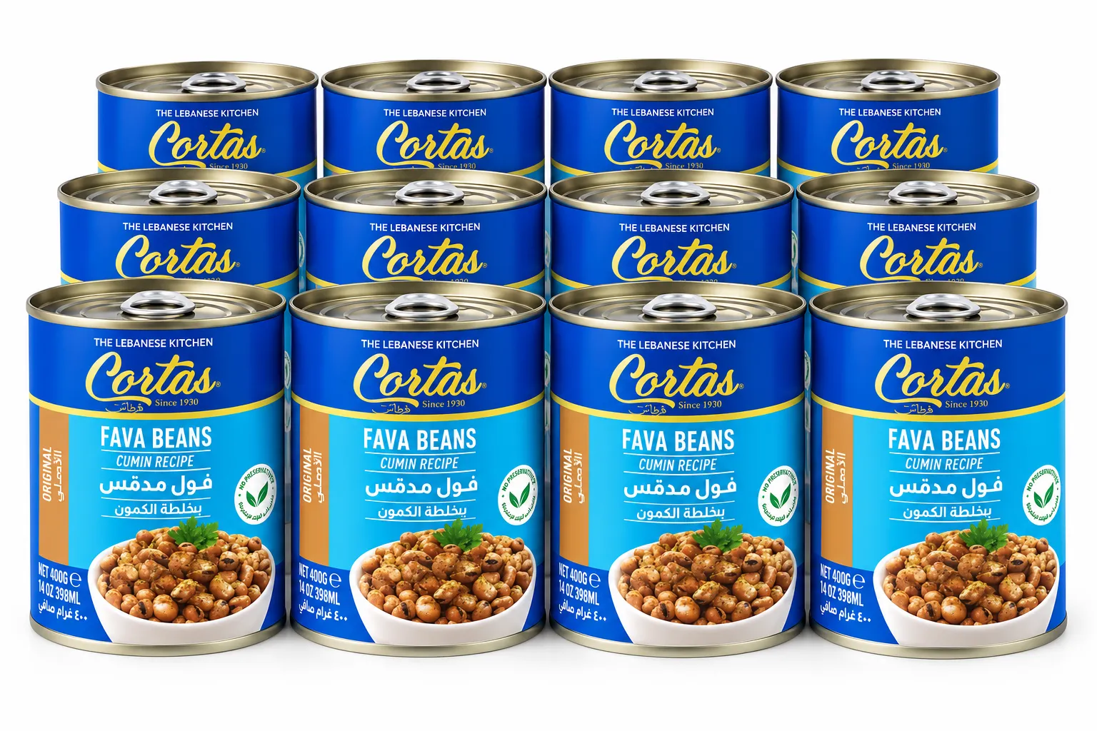 CORTAS Foul Mudammas With Cumin, 14 OZ PACK OF 12