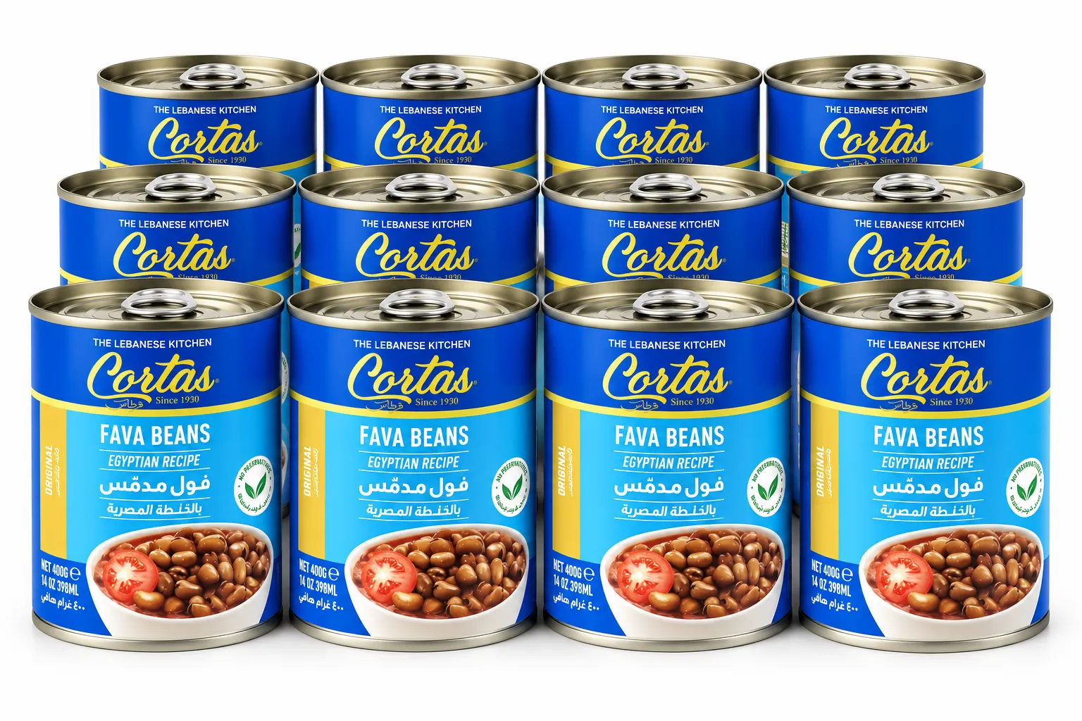 CORTAS Foul Mudammas Egyptian Recipe, 14 Oz Pack of 12