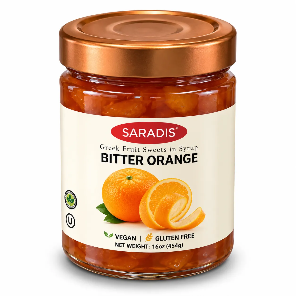 Sarantis Greek Bitter Orange in Syrup, 16 Oz.