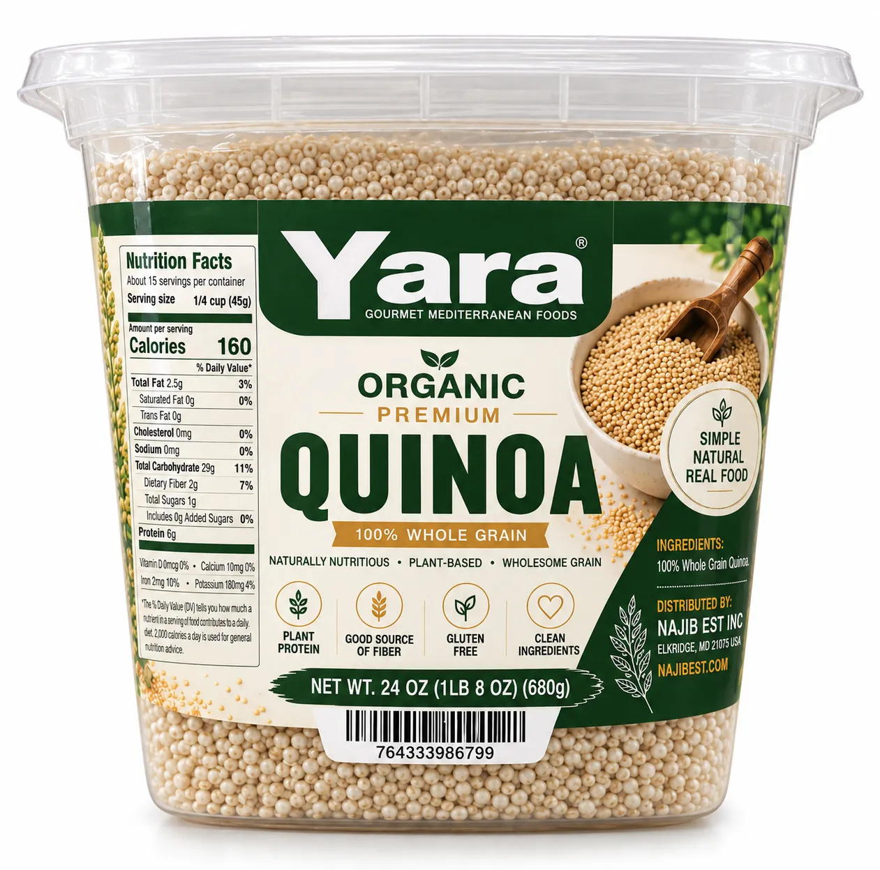 Yara Organic Quinoa, 680g.