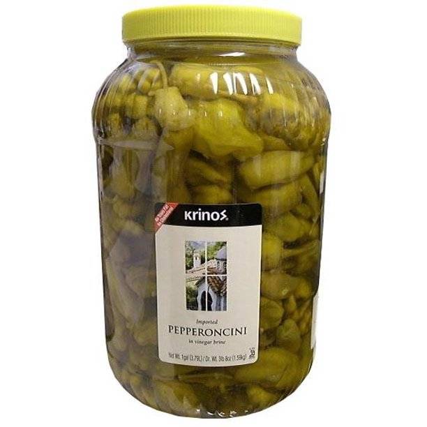 KRINOS Pepperoncini in Vinegar Brine, 1 Gal.