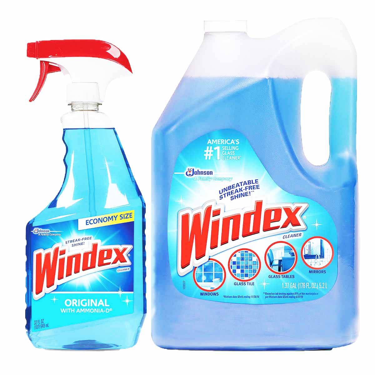 Windex Original Glass Cleaner, 32 fl oz & 176 fl oz