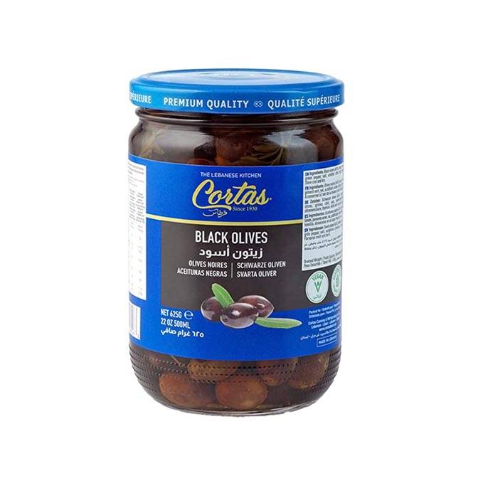 CORTAS Lebanese Black Olives, 500ml.